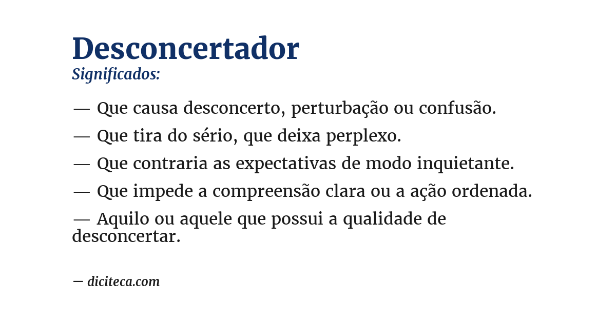 Significado de desconcertador