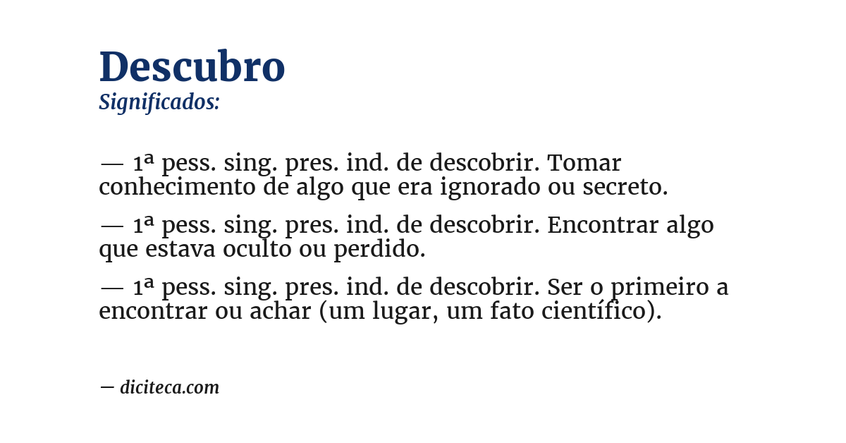 Significado de descubro
