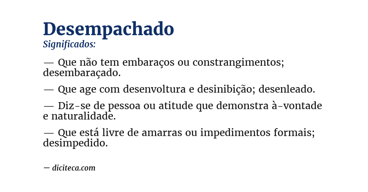 Significado de desempachado