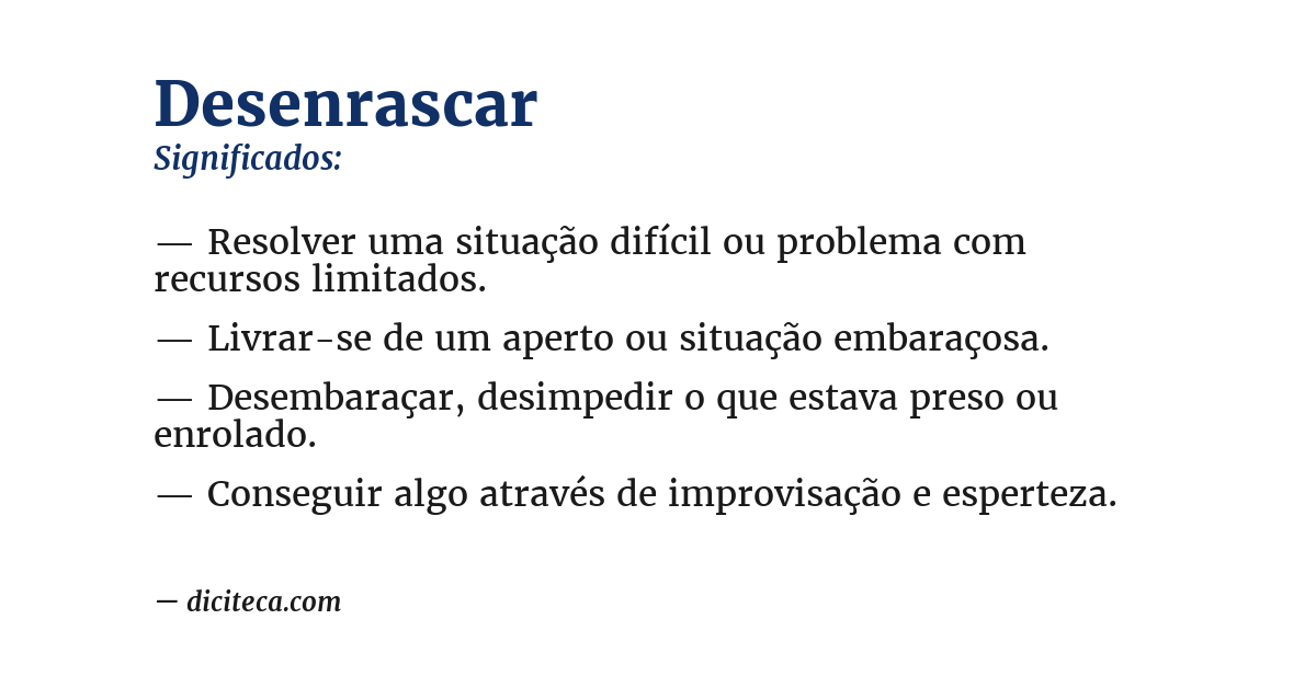 Significado de desenrascar