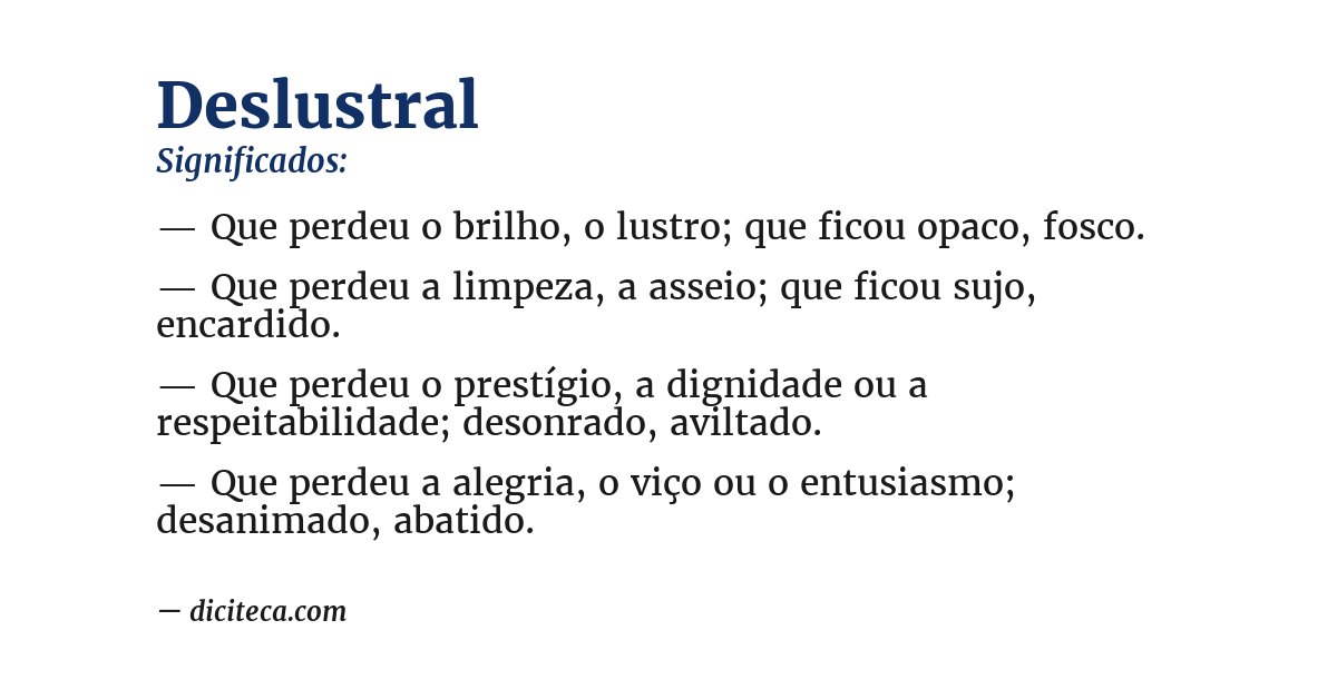 Significado de deslustral