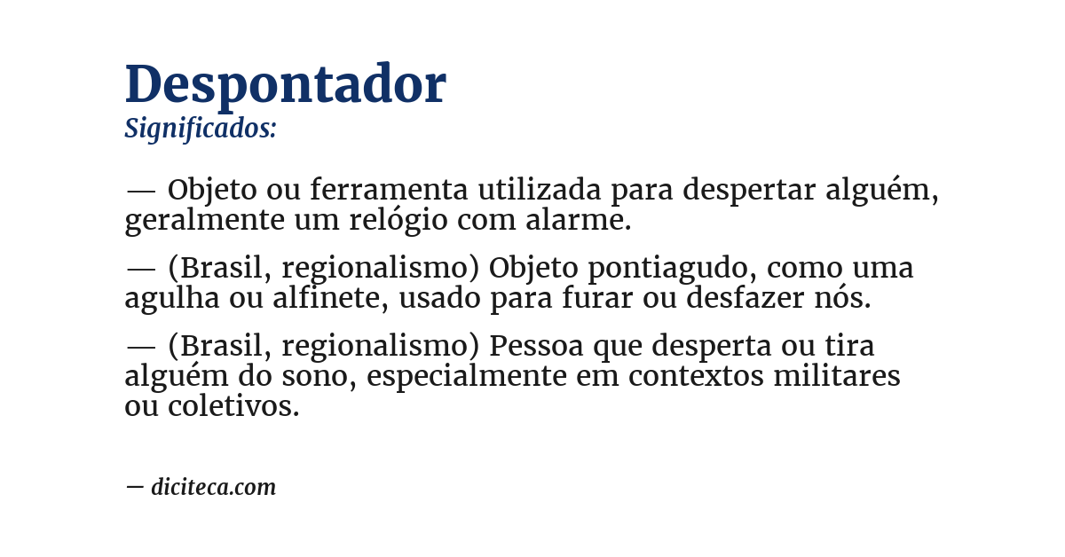 Significado de despontador