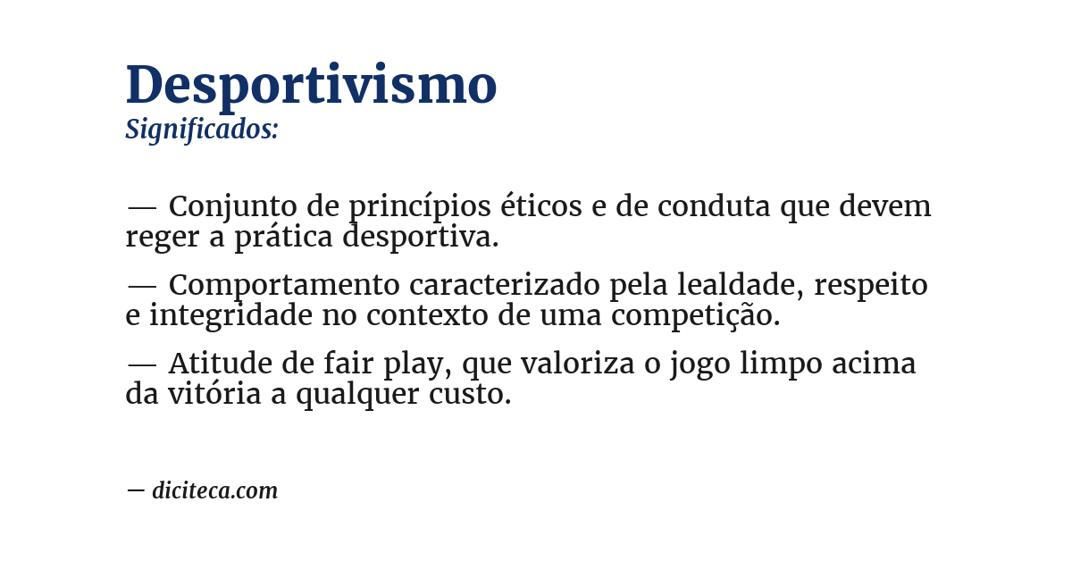 Significado de desportivismo