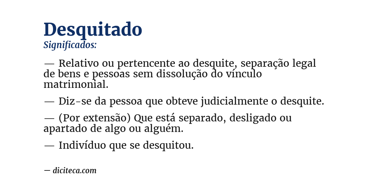 Significado de desquitado