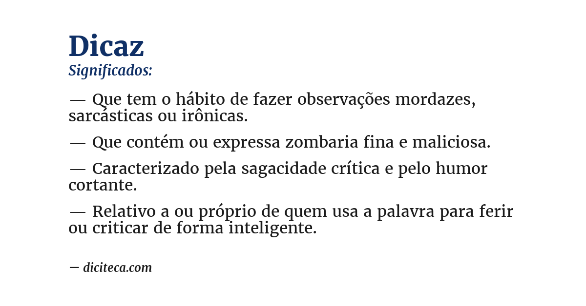 Significado de dicaz