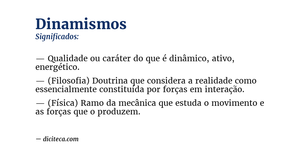 Significado de dinamismos