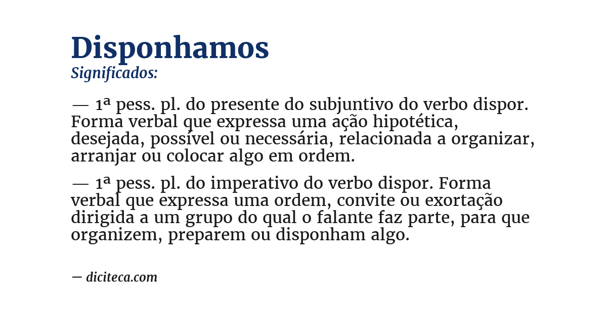 Significado de disponhamos