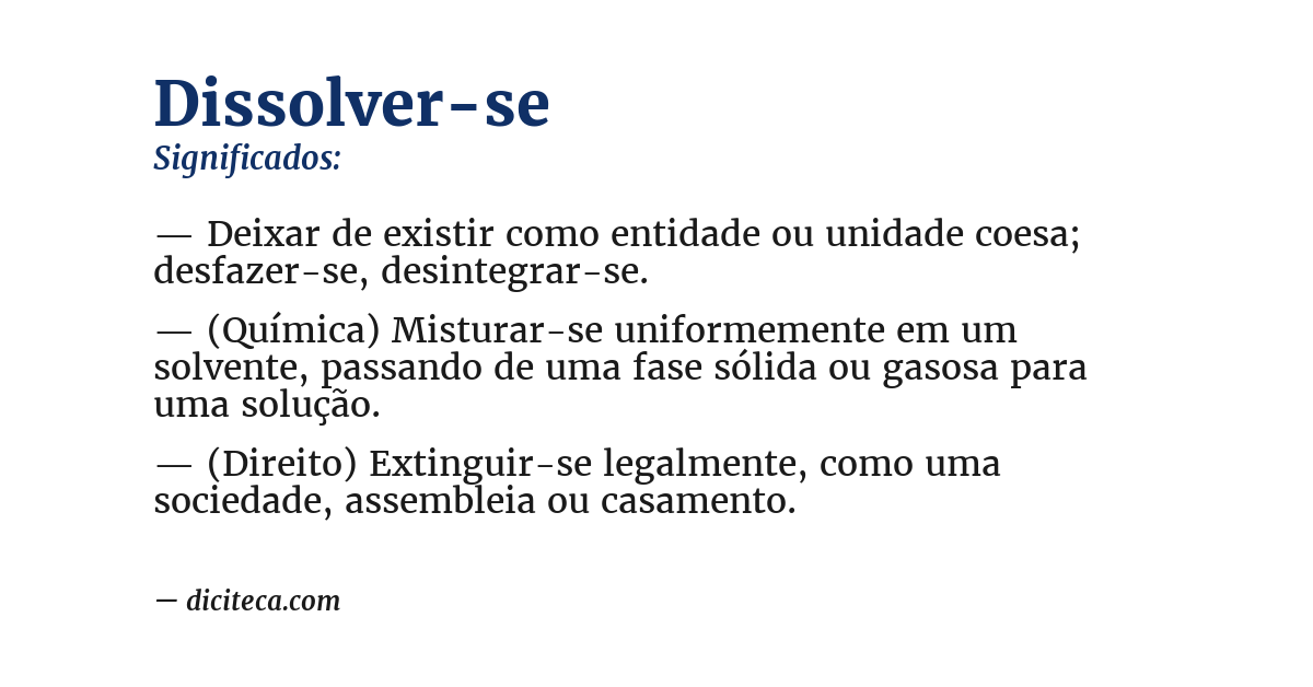 Significado de dissolver-se