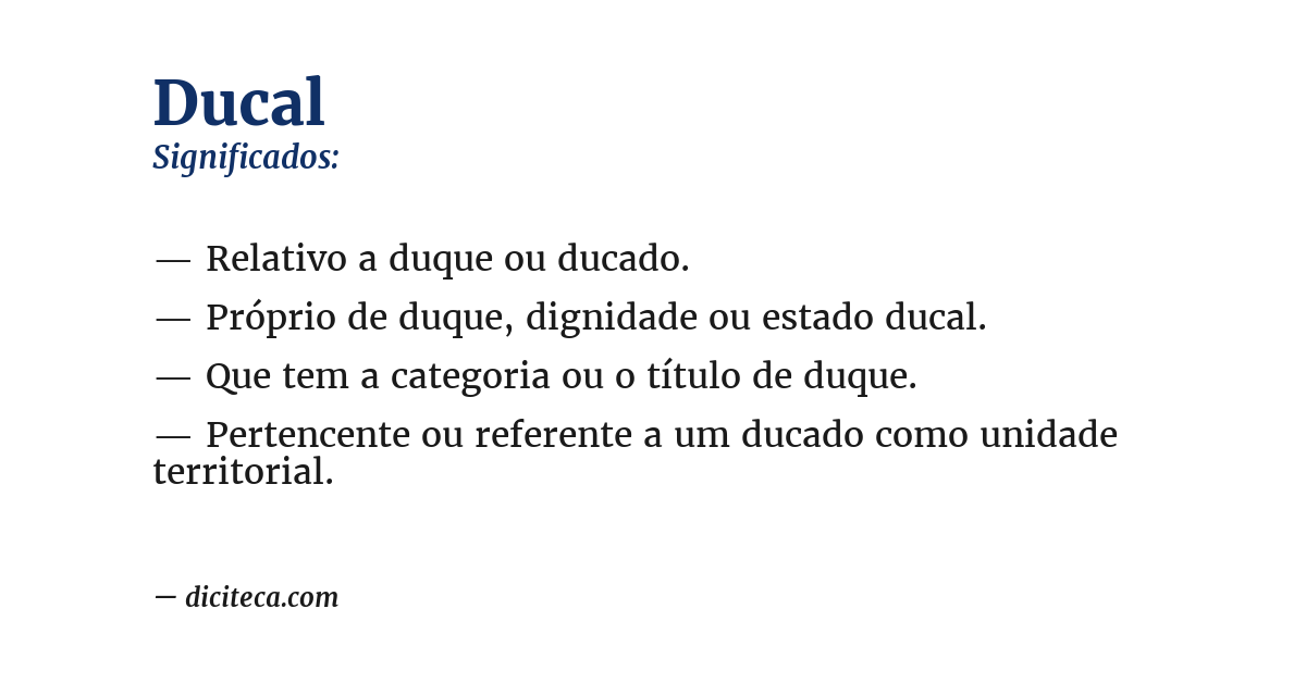 Significado de ducal