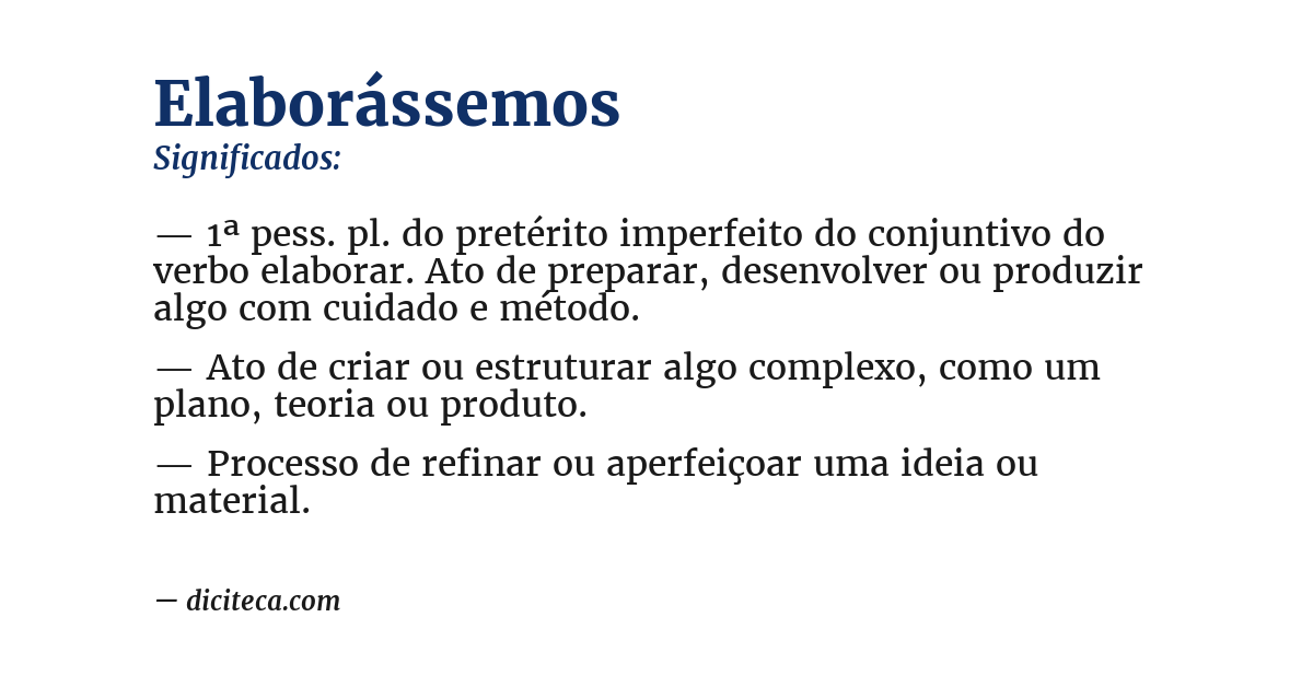 Significado de elaborássemos