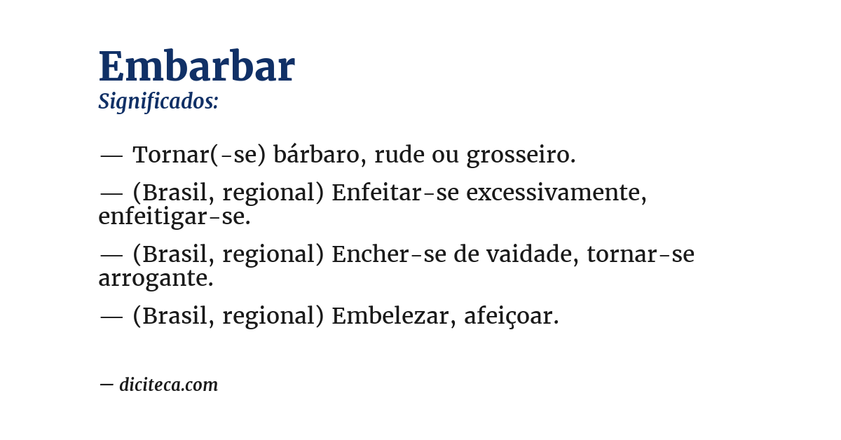 Significado de embarbar