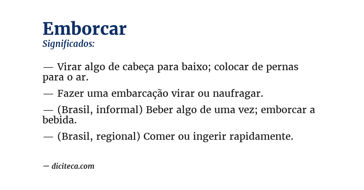 Significado de emborcar