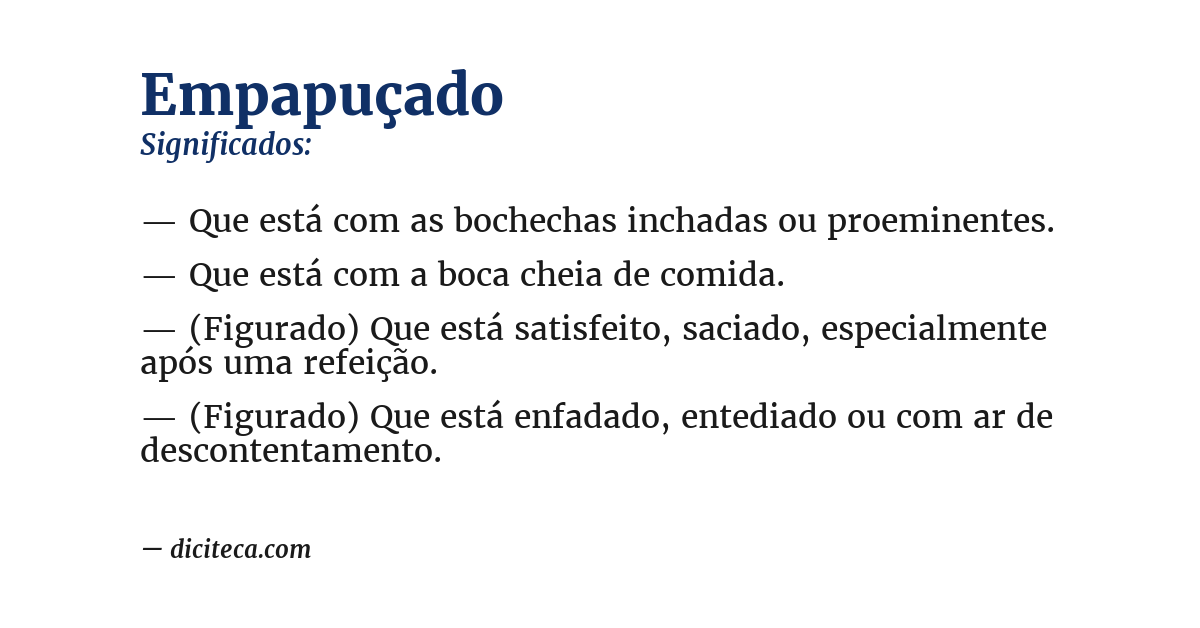 Significado de empapuçado