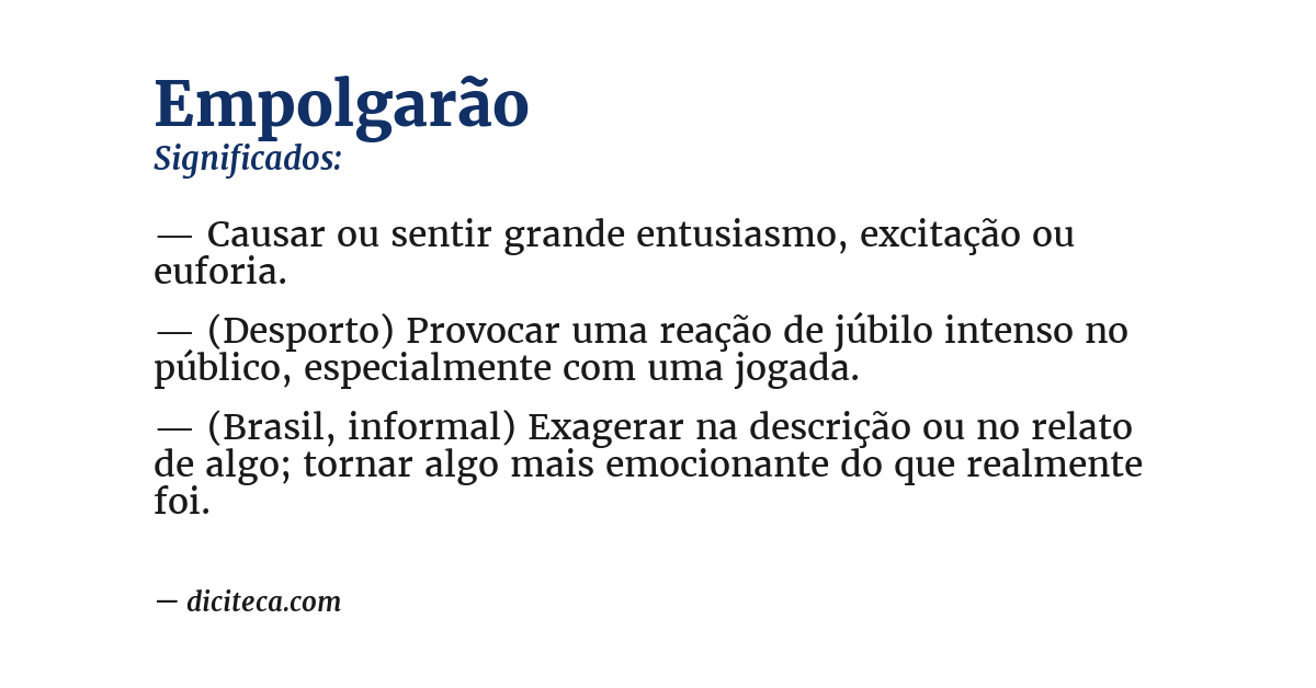 Significado de empolgarão