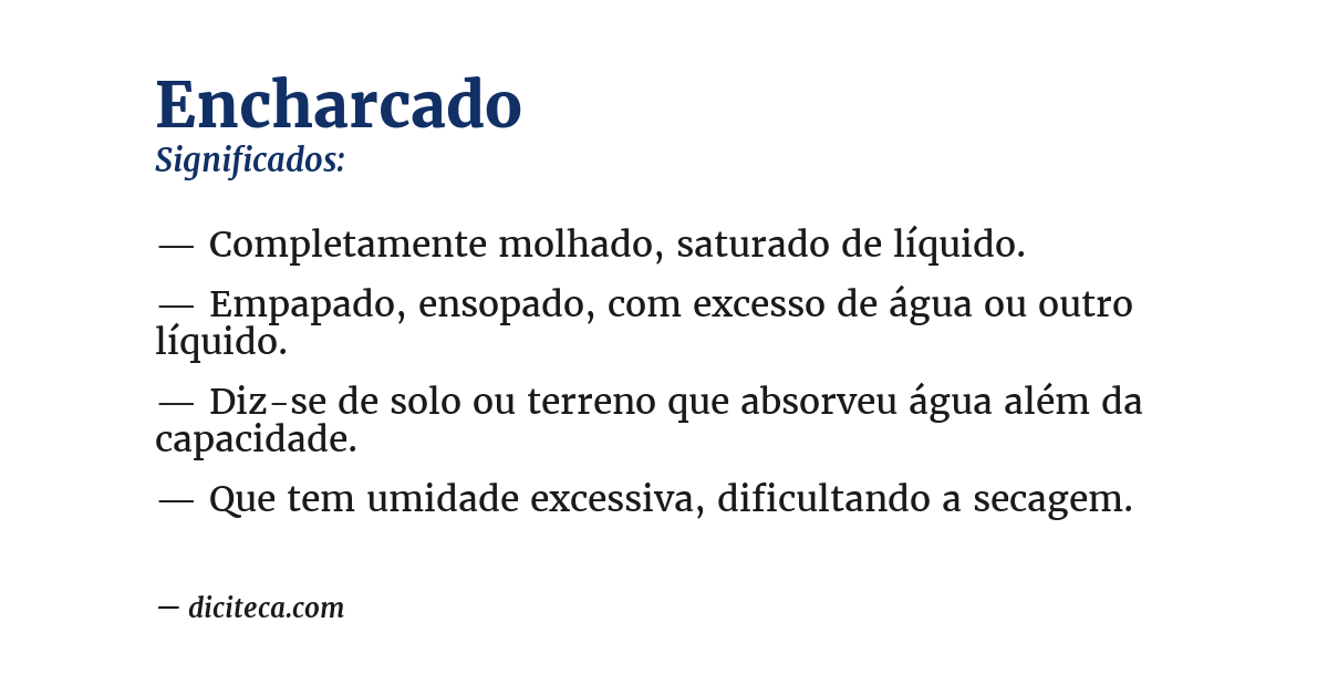 Significado de encharcado