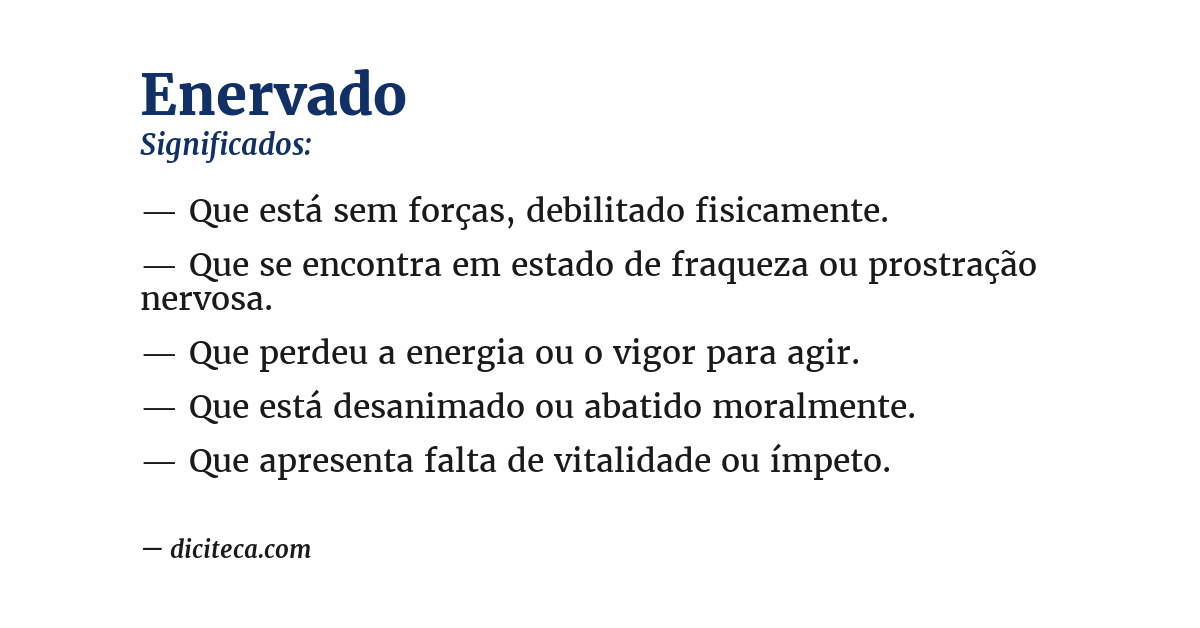 Significado de enervado