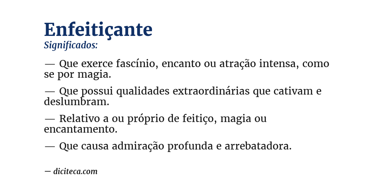 Significado de enfeitiçante