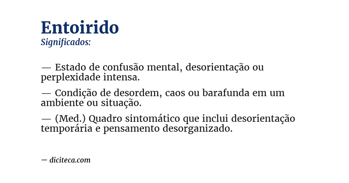 Significado de entoirido
