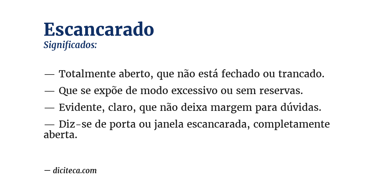 Significado de escancarado