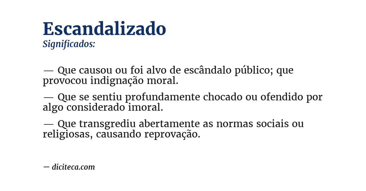 Significado de escandalizado