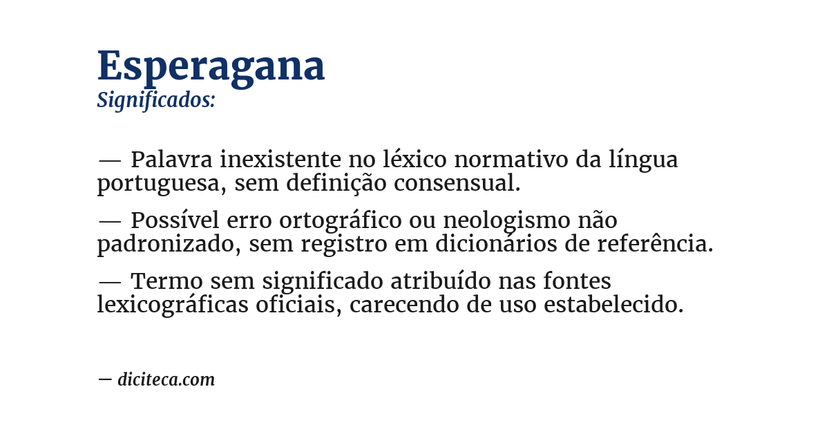 Significado de esperagana