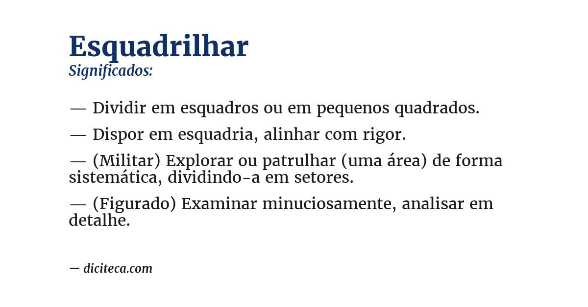 Significado de esquadrilhar