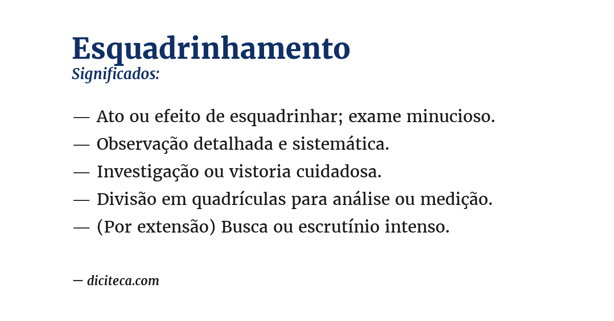 Significado de esquadrinhamento