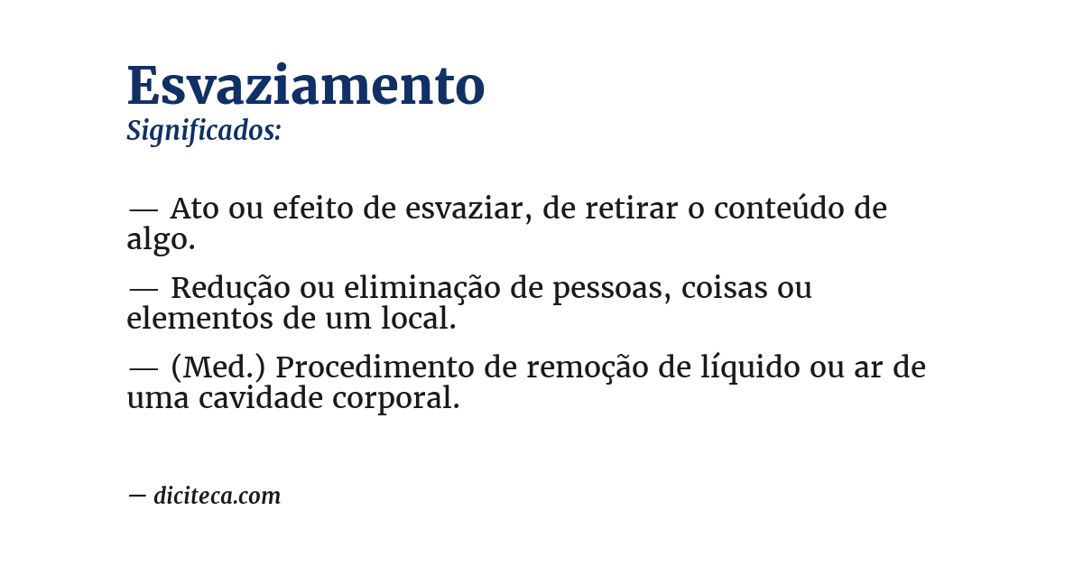 Significado de esvaziamento