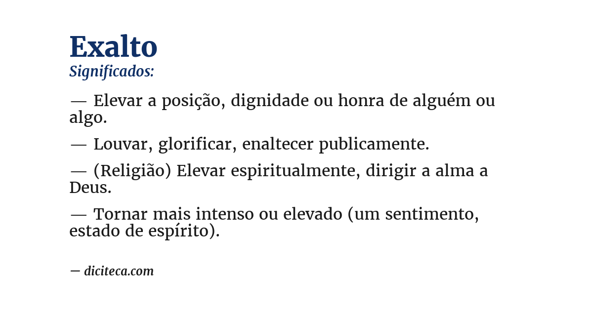 Significado de exalto