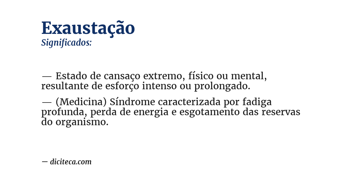 Significado de exaustação