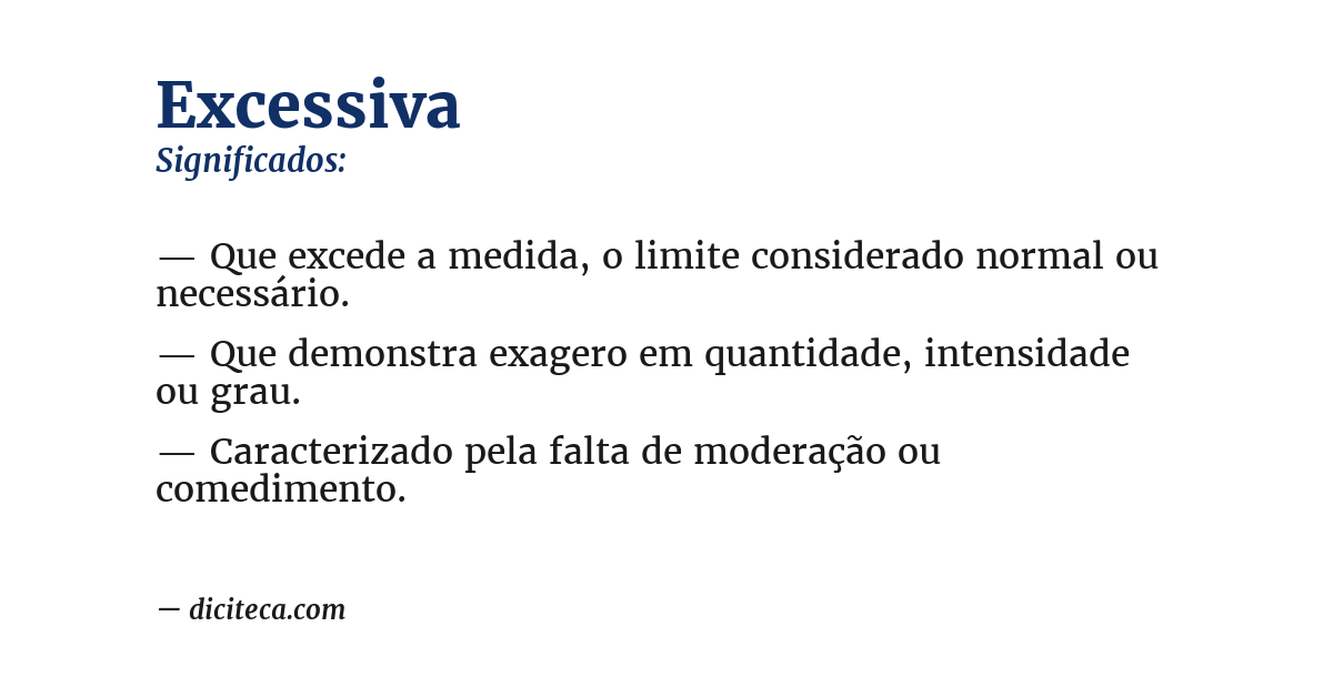 Significado de excessiva