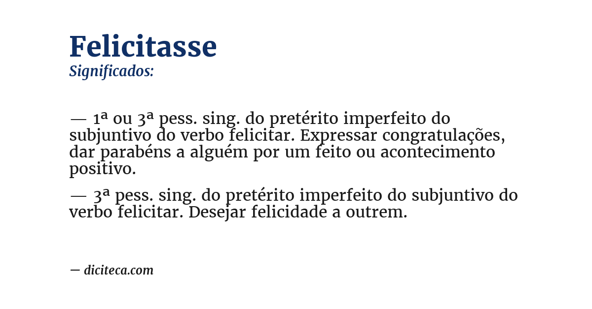 Significado de felicitasse