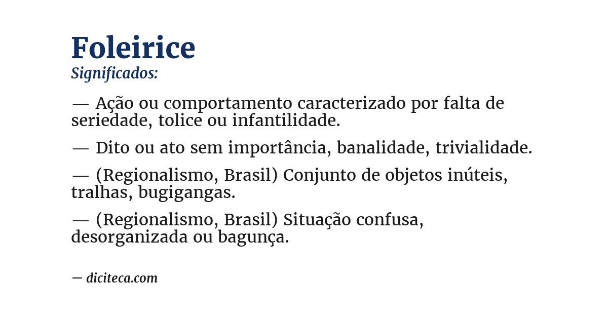 Significado de foleirice