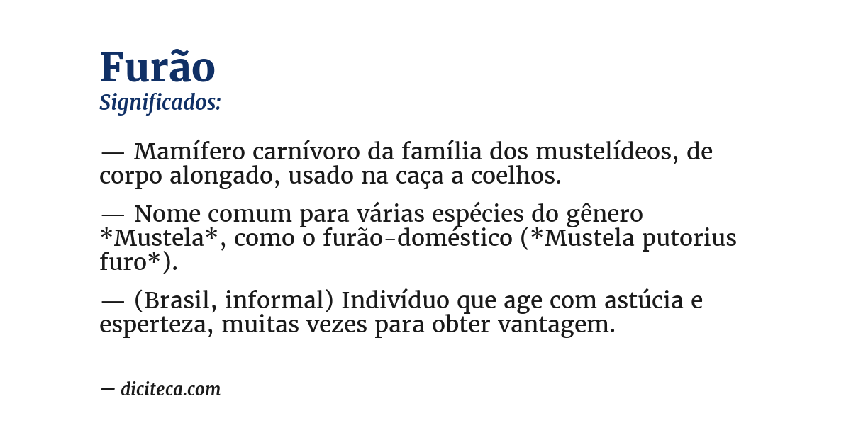 Significado de furão