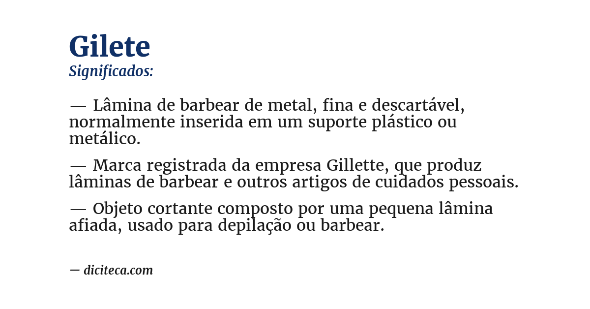 Significado de gilete