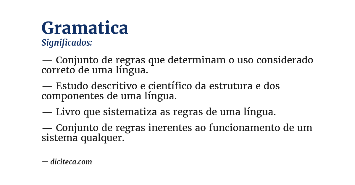 Significado de gramatica