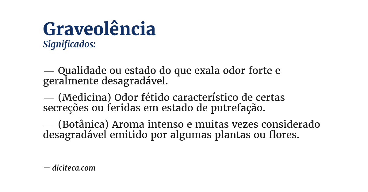 Significado de graveolência