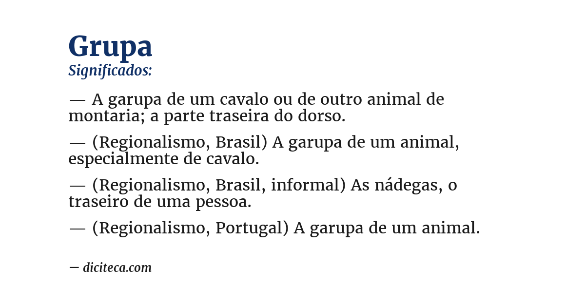 Significado de grupa