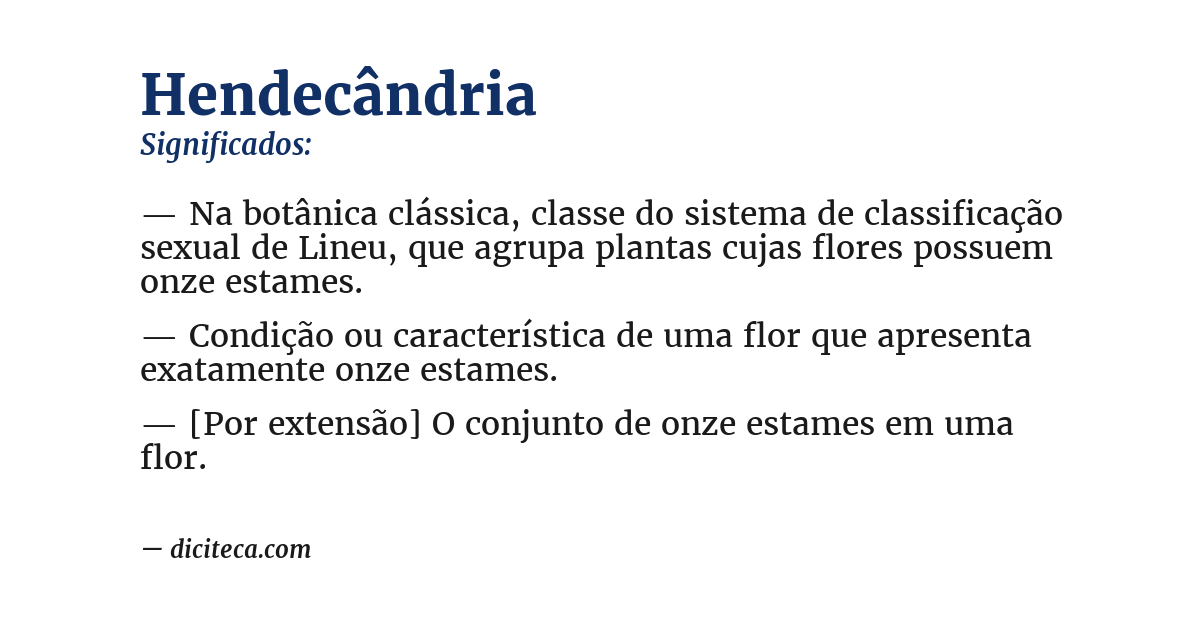 Significado de hendecândria