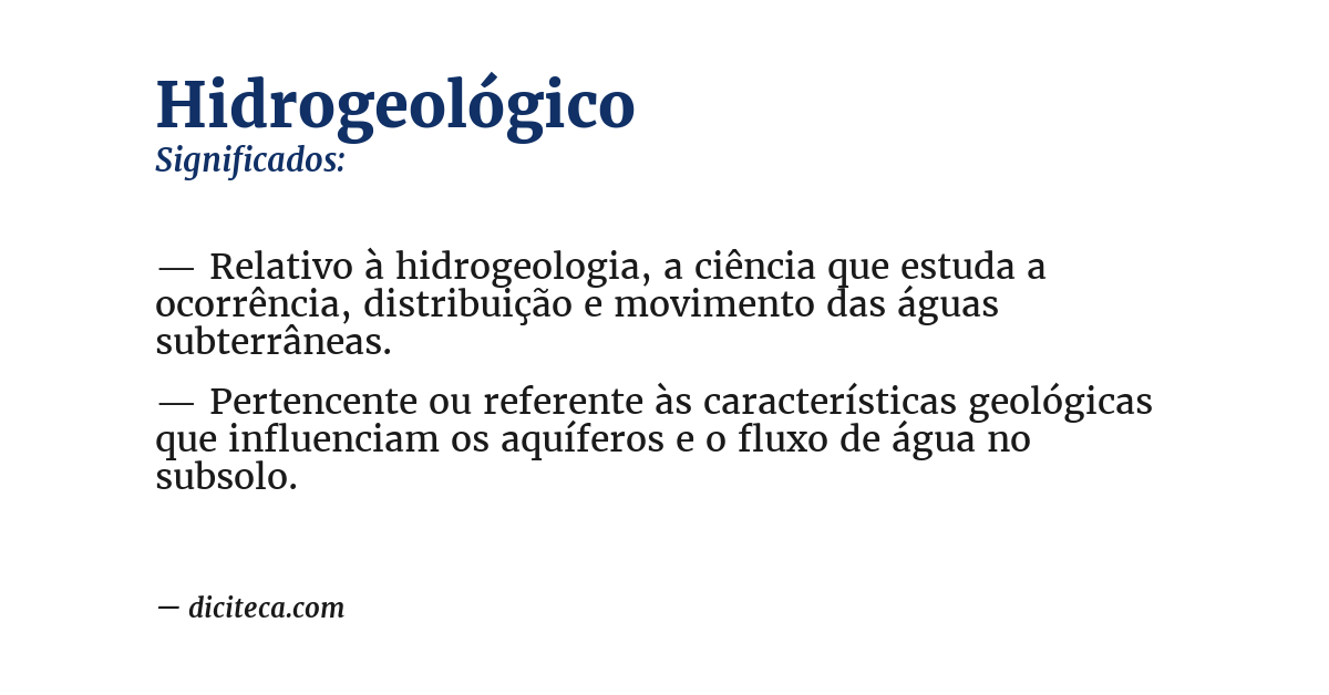 Significado de hidrogeológico