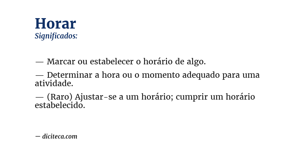 Significado de horar