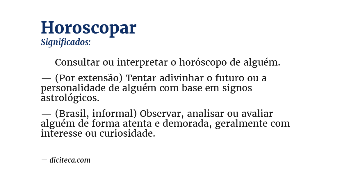 Significado de horoscopar