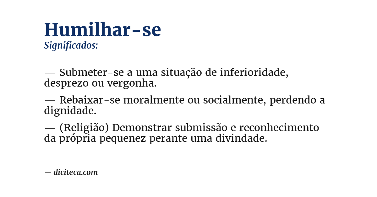Significado de humilhar-se