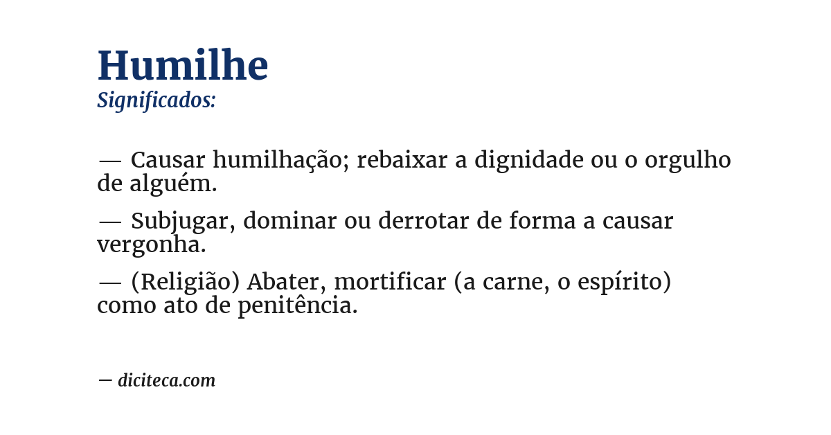 Significado de humilhe