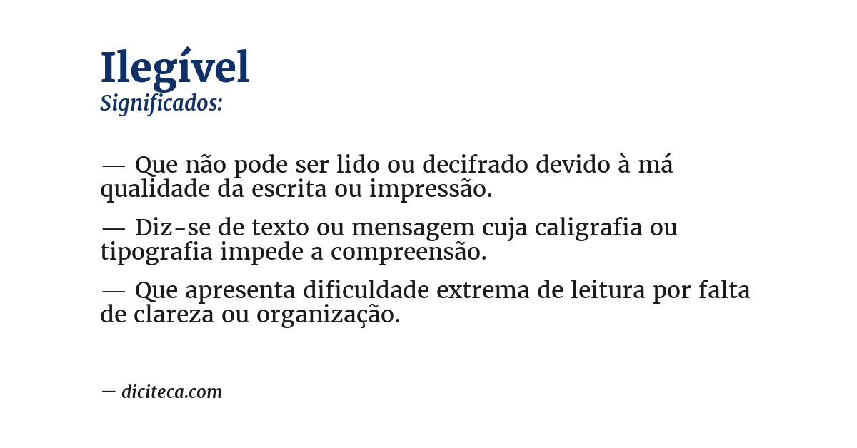Significado de ilegível