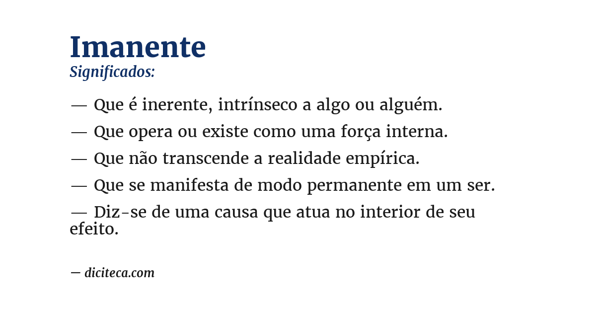 Significado de imanente