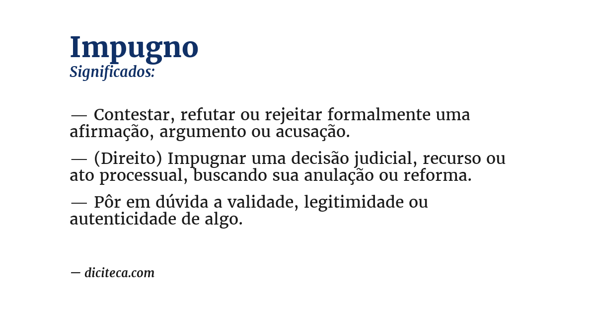 Significado de impugno