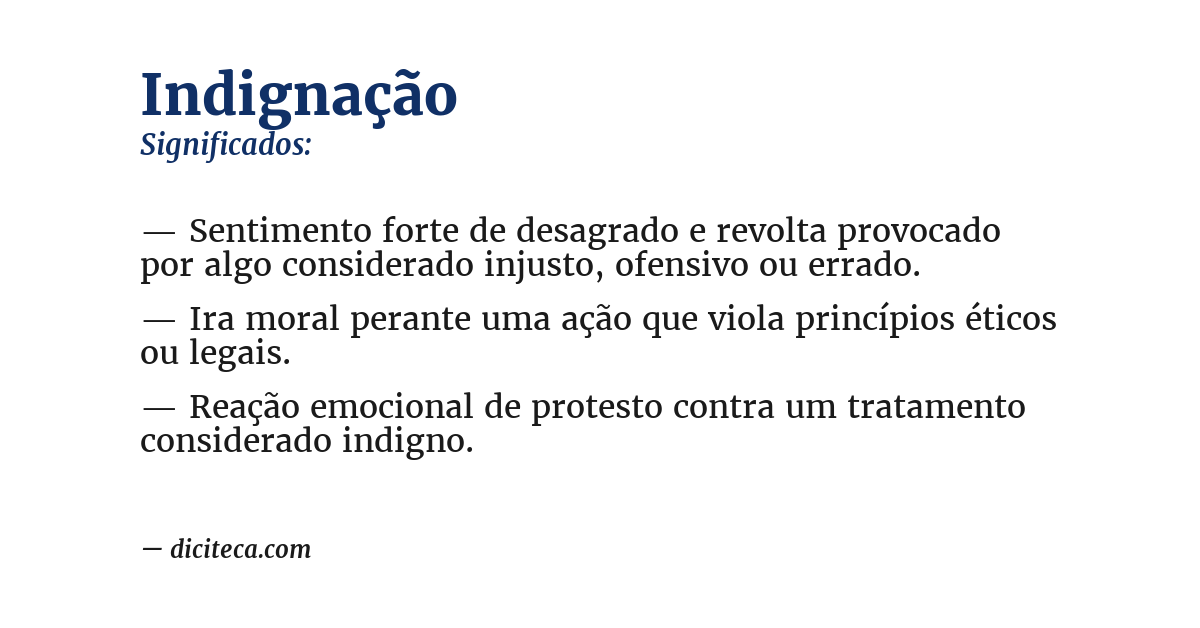 Significado de indignação