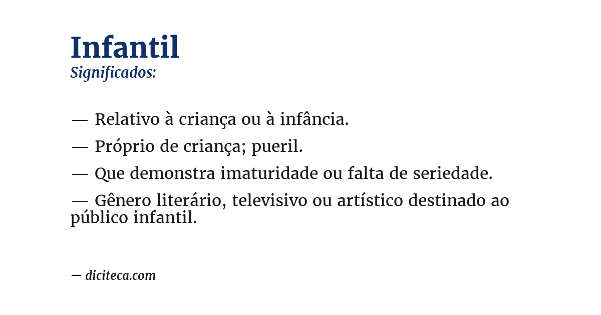 Significado de infantil