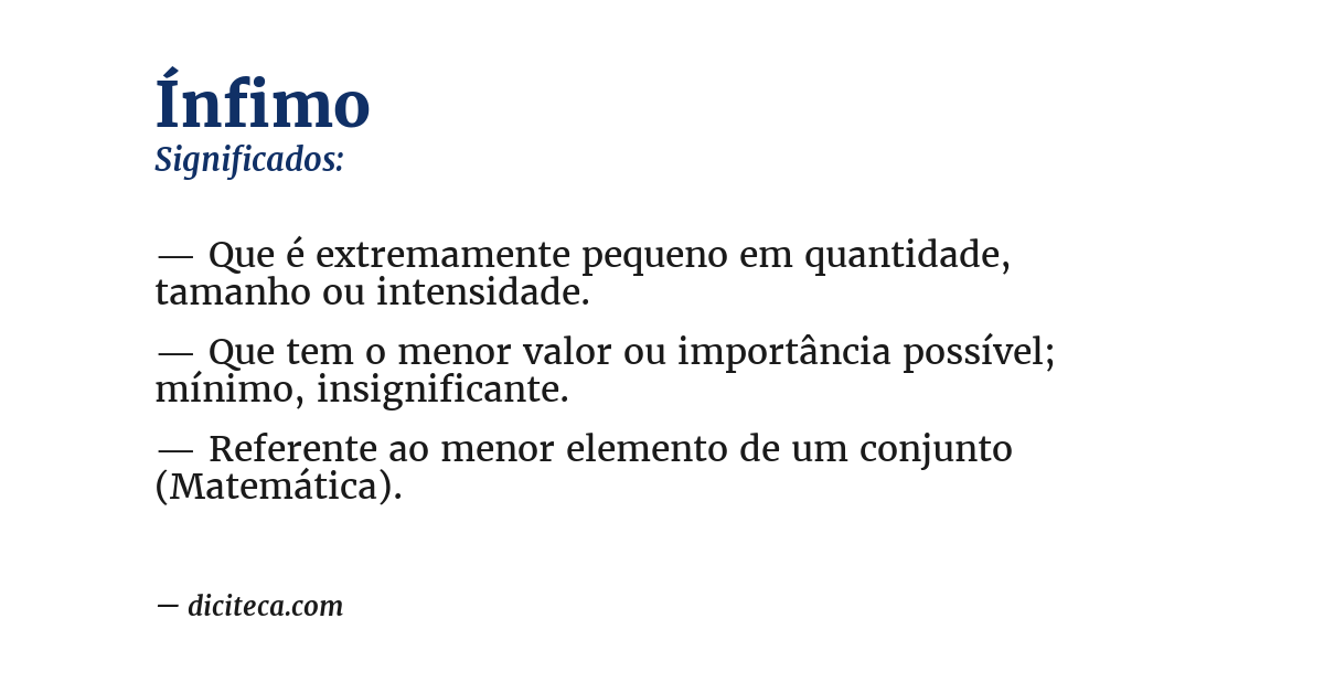 Significado de ínfimo